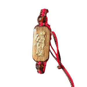Santa Muerte Knotted Rope Bracelet Wood Pendant Adjustable Santisima NEW
